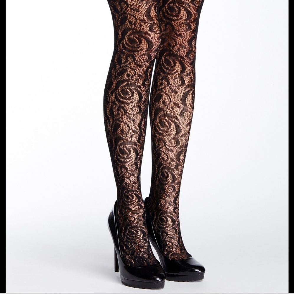 Free Press lace knit tights